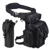 Jueachy Drop Leg Bag for Men Tactical Metal Detecting Thigh Pack with Water Bottle Pouch Black