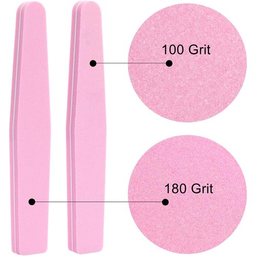 20Pcs Nail Buffers 100/180 Sanding Blocks Sponge Buffing File for Acrylic Natural Gel Nails, Pink