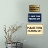 Signs ByLITA Classic Framed Please Turn Heating Off Door or Wall Sign | Eco-Friendly Home Sign (Black/Gold) - Small
