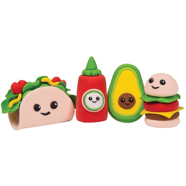 iscream Fizz Creations Make Your Own Kawaii Foodie Friends Modeling Dough Shaping Kit
