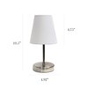 Simple Designs LT2013-WHT-2PK Sand Nickel Mini Basic Table Lamp with Fabric Shade 2 Pack Set