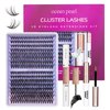 DIY Lash Extension Kit 320 Pcs Lash Clusters Kit Individual Lashes Natural 10-16mm C/D Curl with Bond Seal Tweezers Lash Glue Remover False Eyelashes for Beginner Eyelash Extensions at Home (30D+40D)