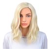 BERON 14" Women Girls Short Curly Wavy Wig Rose Net with Wig Cap (Light Blonde)