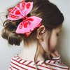3.5-inch Valentine's Day bows hairpin rose Heart-shaped Bowknot Hair Pins hair accessory.(QRJ5) (Red)