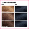 Revlon Permanent Hair Color, Permanent Hair Dye, Colorsilk with 100% Gray Coverage, Ammonia-Free, Keratin and Amino Acids, 12 Natural Blue Black, 4.4 Oz (Pack of 3)