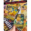Christmas Pokémon Compatible TCG Random Assortment Bundle || Guaranteed Fire or Grass Ultra Rare + 20 Random Fire Or Grass Cards + Dan123yal Deck Box