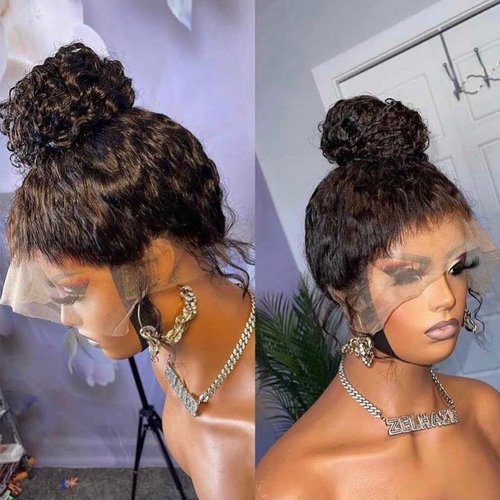 YOKADA HAIR 360 Lace Front Wigs Human Hair Pre Plucked Exotic Kinky Curly Wig 180 Density Lace Frontal Real Virgin Soft Brazilian Hair for Black Women (26 Inch, 360 wig)