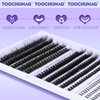 TOOCHUNAG Fluffy Lash Clusters with Bottom Lashes Thick Cluster Eyelash Extensions Wispy Individual Lashes with Lower Eyelash Clusters 10-18mm 80D+100D Clusters Lashes DIY Curly Lash Extension at Home