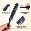 5 pcs Synthetic Wig Brush 3 Row Metal Bristle Hair Brush Hair Travel Size Metal Combs for Black Wig Brush Styling Comb Steel Pin Brush (Black)