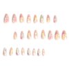 BAOYAALIN Medium Press on Nails Almond Shaped Fake Nails with Rainbow Star Design Full Cover False Acrylic Glue Stick on Nail for Women Girls 24Pcs