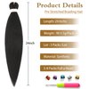 Pre Stretched Braiding Hair 24 Inch 3 Packs Natural Black Braiding Hair for Professional Braiding Hair Extensions Synthetic Fiber Crochet Braids for Twist (24 Inch(Pack of 3), 1B#)