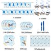 148Pcs Airplane Themed Birthday Party Supplies Include Disposable Paper Plates-Paper Cups-Paper Napkins-Forks-Knives-Tablecloth-Banner-Single Spirals With Cards for Airplane Party Decorations