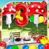 3 Balloon Number Red Blue Green Yellow Balloon Cartoon Mushroom Decorations Star Balloons for Birthday, Carnival, Party Activities, Cartoon Video Game Theme Party Supplies