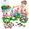 Toys Gifts for Toddlers Boys Girls Age 2 3 4 5 6,167 PCS Dinosaur Flower Garden Building Blocks,STEM Fine Motor Skill Stacking Games,Christmas First 1st Birthday Gifts for Preschool Kids 2+ Years Old