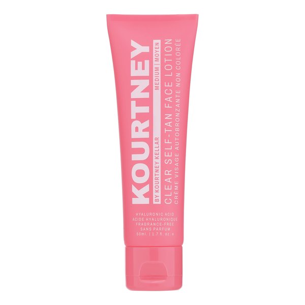 KOURTNEY Self-Tan Face Lotion - Self Tanner for Face - Gradual Face Tanner with Hyaluronic Acid - Vegan and Cruelty Free Self Tan - Medium - 2.5 oz