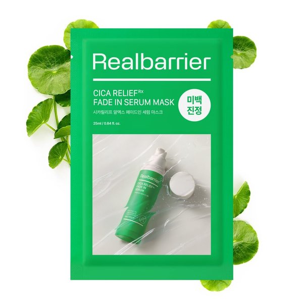 Real Barrier Cica Relief Rx Fade In Serum Mask 0.84 Fl Oz 10ea,Intensive Soothing Serum Mask with Hyaluronic Acid & Centella Asiatica, Hydrating Mask for Sensitive, Irritated Skin, Korean Skincare