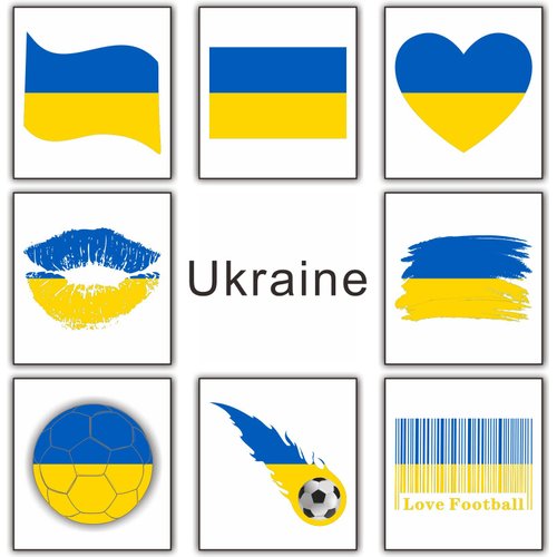 Meme Series Womaha 40 Sheets Ukraine Flag Temporary Tattoos for Kids Football Temporary Face Tattoos