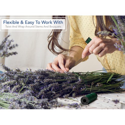 Royal Imports Bulk Green Paddle Wire Spool 250 YD roll, 26 Gauge, Floral Arrangements, Florist Supplies, Jewelry, Gift, Crafts, Wreath Making, Flower Garland, Plant Stem Garden Ties, Bouquet Bind Wrap