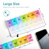 Sukuos AM PM Weekly 7 Day Pill Organizer, 2 Times A Day Pill Box with Arthritis Friendly Push Button, Medicine Cases for Vitamin/Fish Oil/Supplements, Easy to Clean