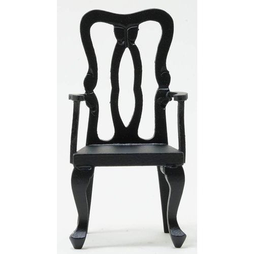 Classics by Handley Dollhouse Miniature Arm Chair, Black