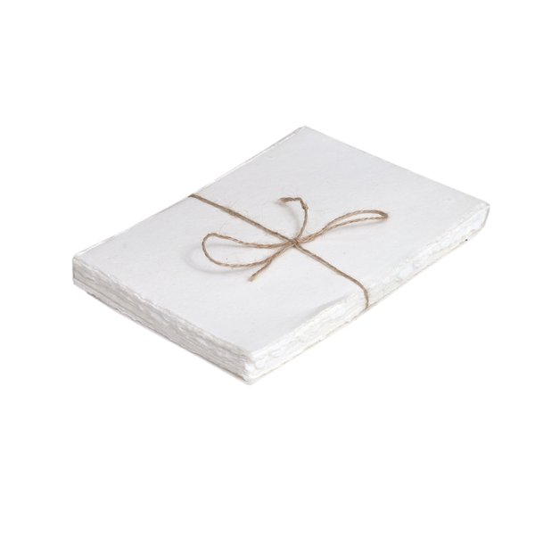 50 Pack Cotton Watercolor Paper with Deckle Edge 200 GSM Rough Textured Watercolor Paper for Writing (Off White, 9 x 12)