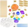 100 Pieces Solar System Model Foam Ball Kit Includes Mixed Sized Polystyrene Balls Toothpick Flag Bamboo Sticks Painting Brushes for School Science Project DIY Planet Handcraft