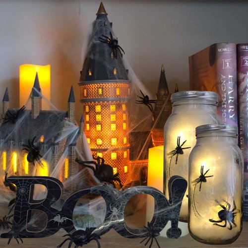 kockuu 46pcs Realistic Plastic Spider Toys Fake Spider Prank Prop Joke Spiders and Spider Rings for Halloween Party Decorations Gift Party Favors Trick Toys Kids Toddlers April Fool's Day Prank Gifts