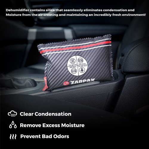 Zarpax Car Dehumidifier - Rechargeable for Car, Auto, Truck, Van, SUV and RV/Motorhome Moisture absorber Dark Grey, Pack of 1