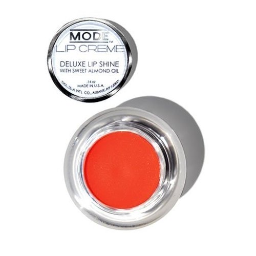 MODE Lip Creme Deluxe Shine Lip Gloss Pot Tangerine Orange BOMBSHELL Long Lasting Ultra Creamy Color, Hydrating Sweet Almond Oil, Conditioning Organic Shea Butter, Cruelty Free