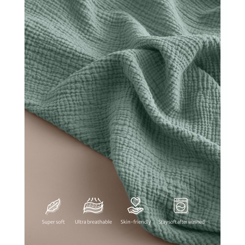 Blissful Diary Muslin Nursing Cover for Breastfeeding, Breathable Breastfeeding Cover up with Arch Neckline for Women, Nursing Apron (Roman Green)