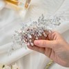 Catery Rhinestones Bride Wedding Hair Comb Silver Bridal Side Comb Wedding Hair Piece Bead Bridal Hair Piece Clips Hair Accessories for Women and Girls (A silver)