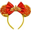 ZHENNAN Mouse Ears Headbands for Women, Glitter Gold Princess Bell Tiara Bows Ears Headbands, Bell Costume Cartoon Themed Events Birthday Party Decorations Hair Accessoires