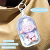 Zurtoki 2 PCS Clear Figure Display Bag with Keychain,Clear Keychain Pouch,Blind Box Display Case,Carrying Case for Doll,Dustproof Waterproof Doll Storage Bag Hanging Organizer Zipper Case(2pcs Cabin)