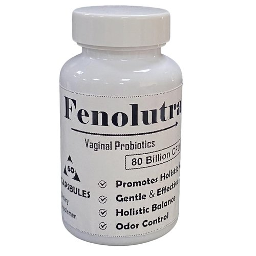 Fenolutra Vaginal Probiotics for Women with Organic Prebiotic and Cranberry, Promotes PH Balance, Healthy Vaginal Odor & Urinary Tract Health(60 Capsules)