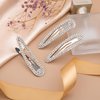 HINZIC 4Pcs 2.4Inch Rhinestone Hair Clips Silver Snap Hair Barrettes Water Drop Wedding Prom Engagement Dance Party Hair Pins Decorative Hair Pins Accessories for Women Teen Girls Bridal