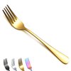 Gold Dinner Forks of 12, Berglander 7.9" Stainless Steel Titanium Shiny Gold Plating Fork Set, Forks And Spoons Silverware, Golden Table Forks Set Sturdy And Dishwasher Safe