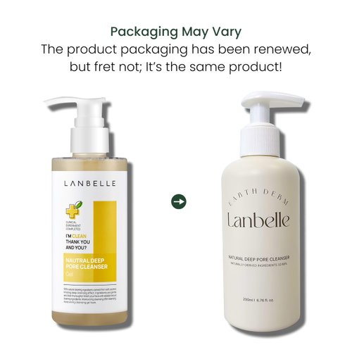 Lanbelle Deep Pore Cleanser Cleansing Gel Type Face Wash with Naturally-derived Ingredients - 7.1 Fl Oz / 210 ml - made with COCONUT Extracts, VEGAN Certified, Dermatological Tested