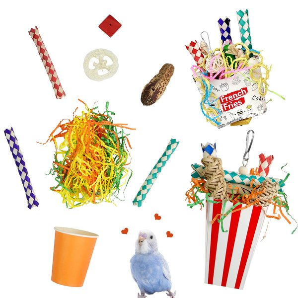 HPAWHOMEPART Bird Toys, 3PCS Bird Shredding Toys,Bird Shredder Toys Chewing Toys Parrot Cage Foraging Hanging Toy,Bird Cage Accessories for Bird Parakeets Lovebirds Cockatiels