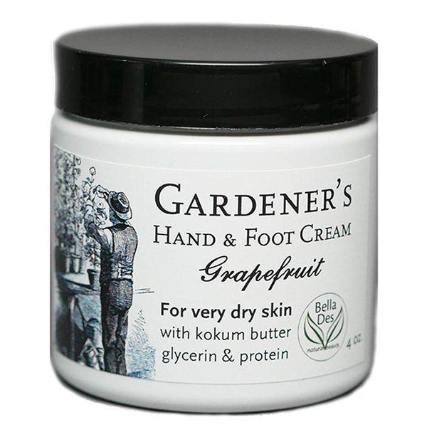 Gardener's Hand & Foot Cream | Natural Grapefruit Scent | For Very Dry Skin | with Kokum Butter, Glycerin, Protein | by Bella Des Natural Beauty