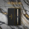 Scriveiner Silver Chrome Fountain Pen - Stunning Luxury Pen with 24K Gold Finish, Schmidt 18K Gilded Nib (Medium), Best Pen Gift Set for Men & Women, Professional, Executive Office, Nice Designer Pens