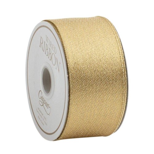 Entertaining with Caspari Wired Ribbon, Metallic, Gold on Gold, 24 Foot, R759