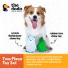 The Dodo Woodland Animals Stuffingless 2pc Dog Toy Set: Bear & Tree; No Plush Squeaky Bear Flattie Dog Toy + Rubber Tree Chew Toy; Durable Toys for Dogs