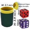 Dice Stacking Cup(Green) Set with 4 Pcs 19mm(Puple) and 5 Pcs 18mm(Red) Standard 6 Sided Dices, with Storage Bag-Magic Tricks Instruction