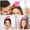 Beaupretty Spa Headband Ice Cream Headband 2PCS Ice Cream Cone Hair Band Ice Cream Party Hat Headpiece Food Vendor Costume for Dessert Party Costume Supplies
