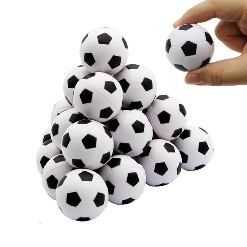 Urspasol 20 PCS Mini Soccer Stress Balls Bulk 1.6 inch Foam Soccer Squeeze Balls Small Mini Sports Themed Balls Soccer Party Favors for Kids Stress Relief for School Carnival Reward