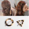 2 Pairs Barrettes Geometric Shape Leopard Hair Clips Acrylic Triangle and Round Side Clamp Hair Pins Elegant and Side Clip Headwear Ornaments Styling Accessories Hairdressing Decoration