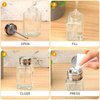Lallisa 2 Pcs 6 Oz/ 180 ml Clear Pump Dispenser Bottle with Metal Flip Cover Glass Nail Polish Remover Push Down Dispenser Bottle Refillable Push Down Pump Dispenser Press Container for Makeup Remover