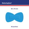 Detectaplast Blue plasters, Metal detectable and Waterproof plasters, Essential for Catering First aid kit in Food handling environments, Kitchen aid, 68 x 38 mm (Butterfly), 50 Strips