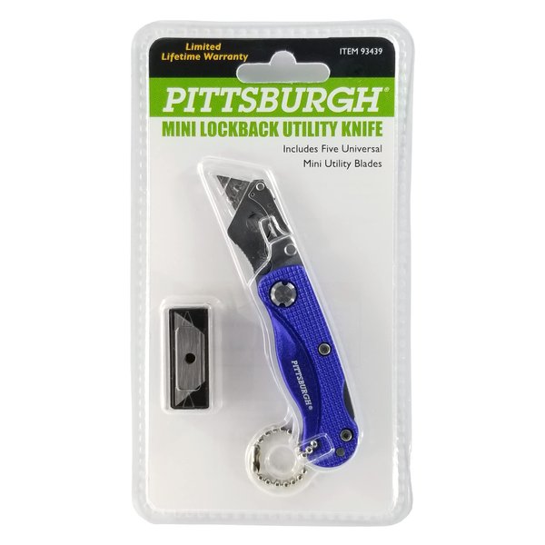 pittsburgh Mini Folding Lock-Back Utility Knife with Five Blades, 2.5, Varies