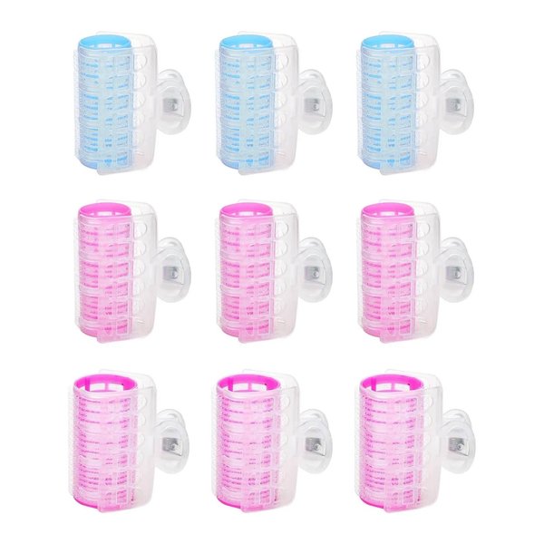 JIALWSJWAN 9 Pcs Hair Roller Bangs Roller Self Grip Curler with Plastic Clip for Short Hair Long Hair Curl Hair and Straight Hair